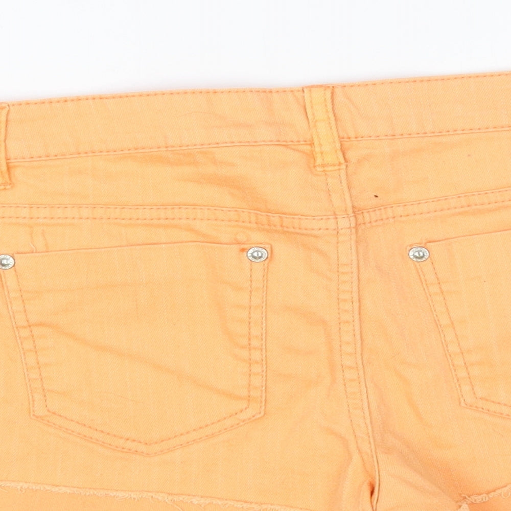 Tinseltown Womens Orange Cotton Hot Pants Shorts Size M L3 in Regular Button