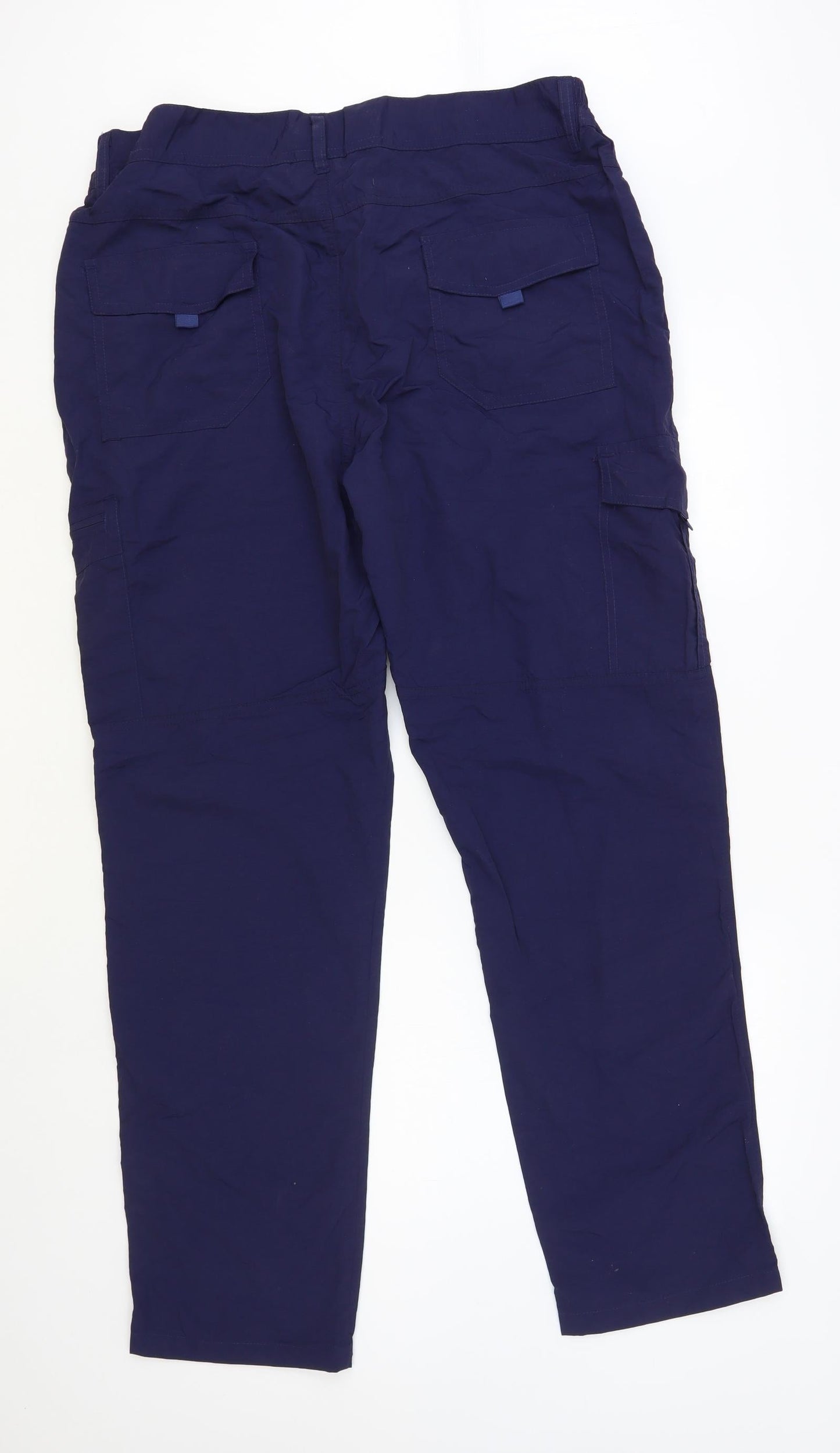 SINCE 1981 Womens Blue Polyester Cargo Trousers Size XL L33 in Regular Button