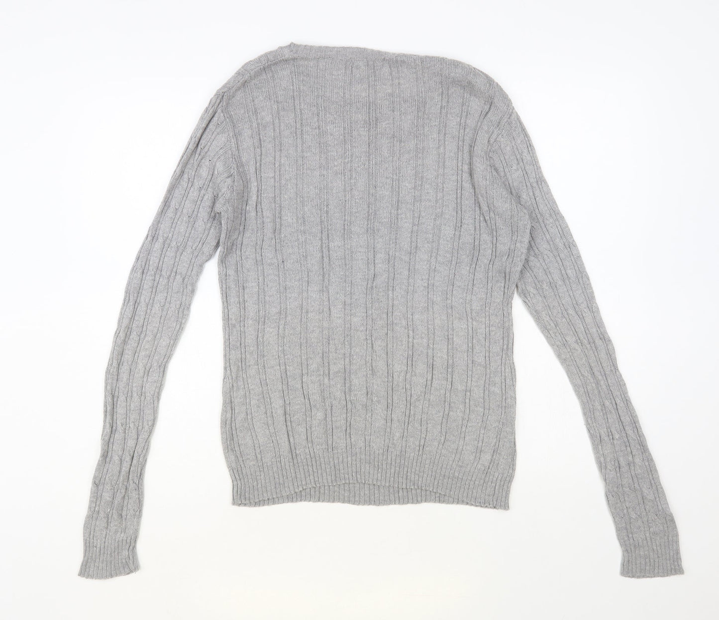Brave Soul Womens Grey Round Neck Viscose Pullover Jumper Size M
