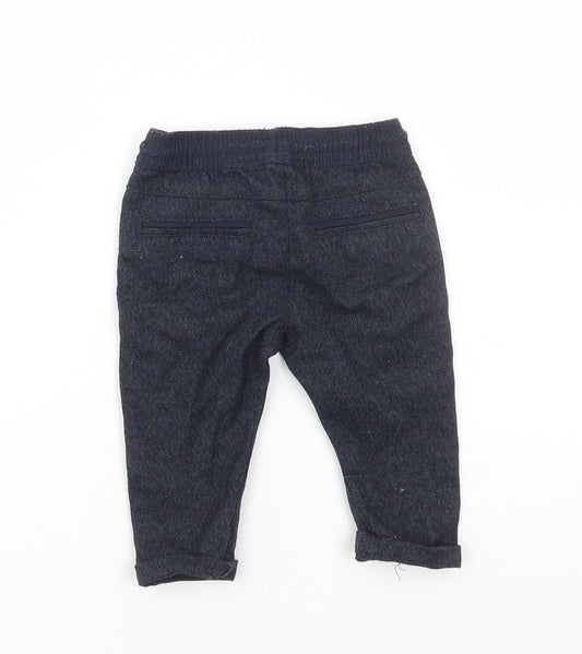 Matalan Boys Blue Polyester Jogger Trousers Size 3-6 Months Drawstring