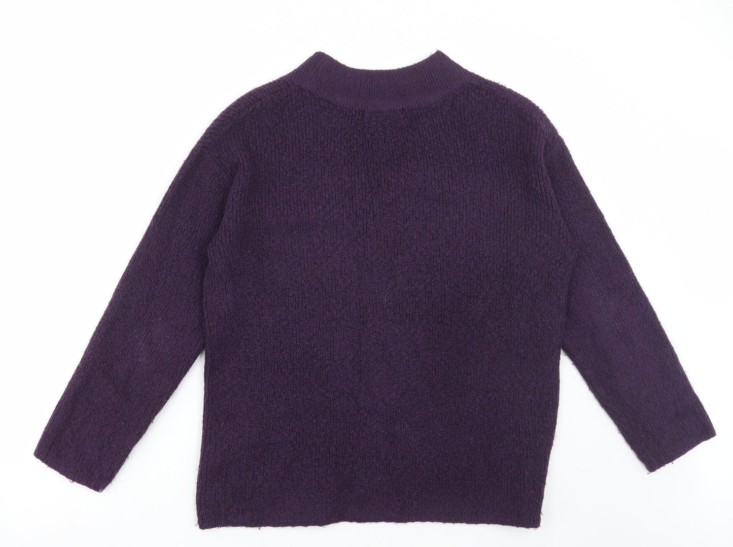 Dunnes Stores Womens Purple V-Neck Acrylic Pullover Jumper Size 8