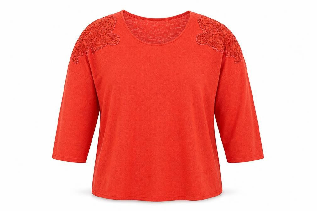 Dunnes Womens Red Round Neck Polyester Pullover Jumper Size L