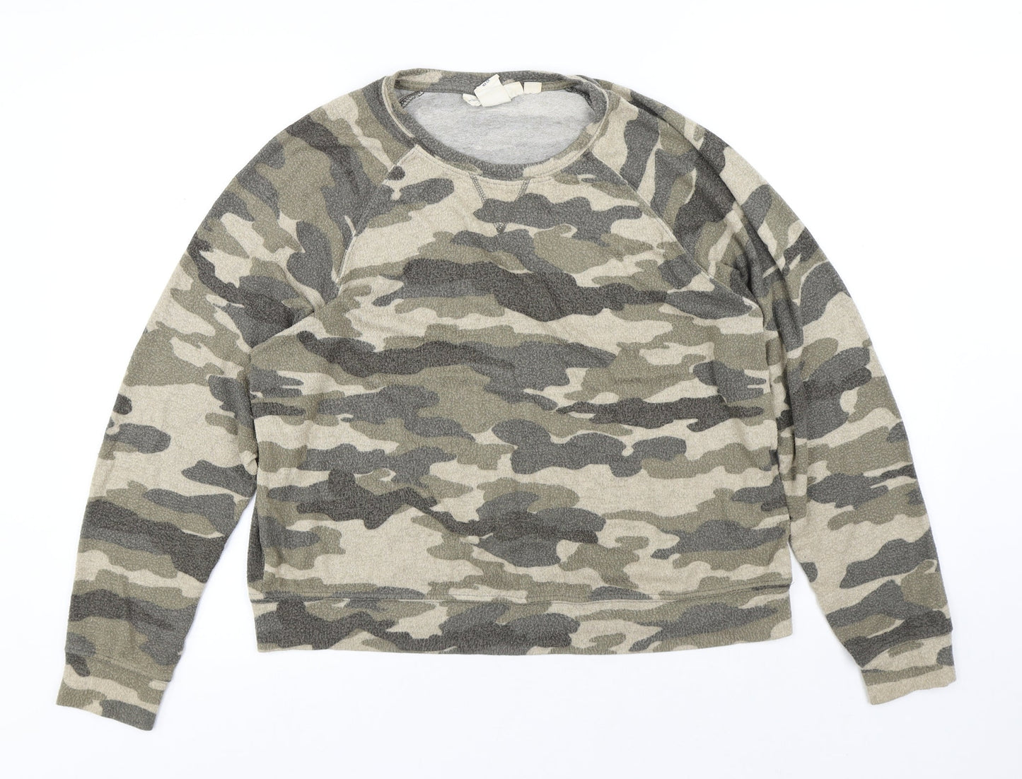 LOGG Mens Multicoloured Camouflage Viscose Pullover Sweatshirt Size S