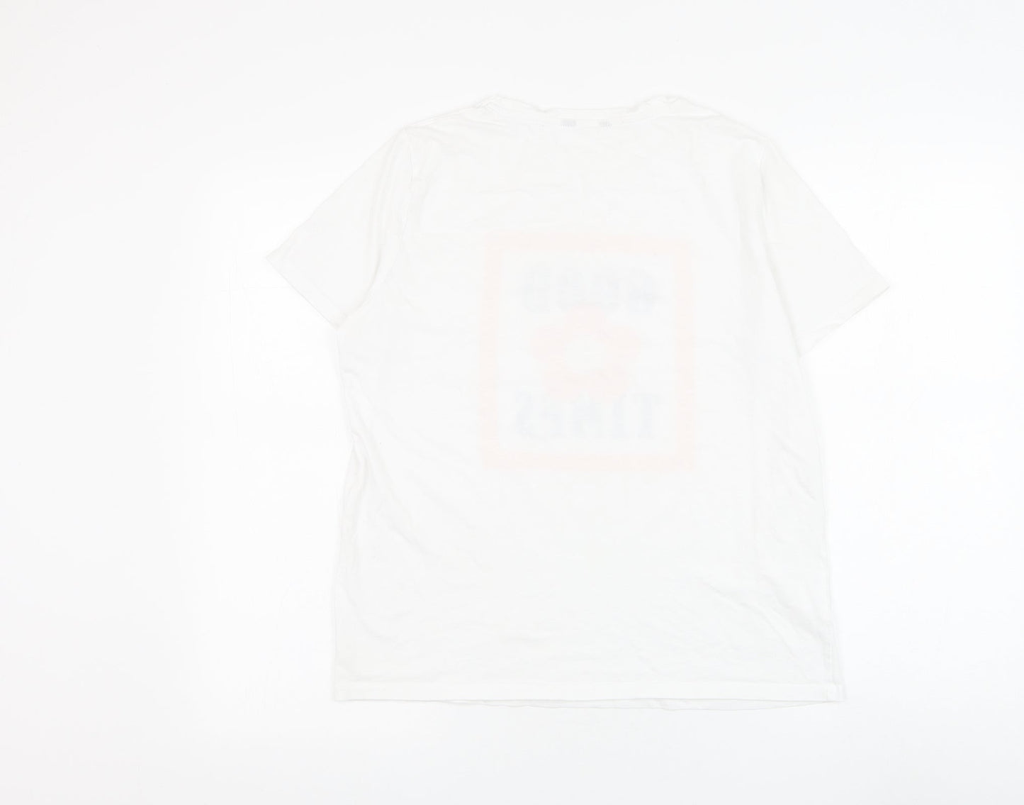 Preworn Womens White Polyester Basic T-Shirt Size S Round Neck - Good Times