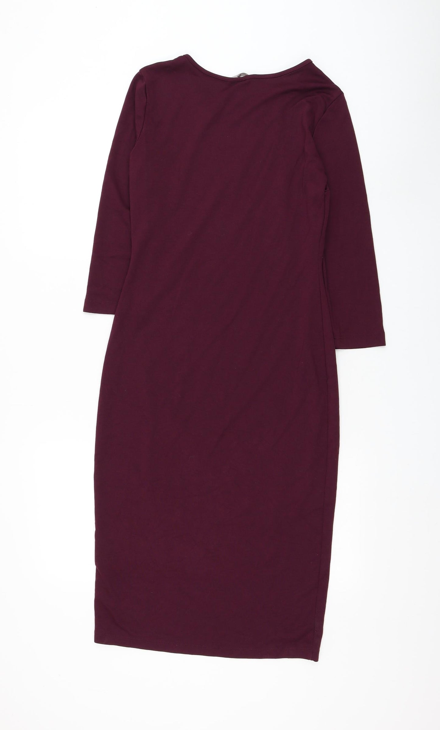 H&M Womens Purple Polyester Pencil Dress Size S Round Neck Pullover