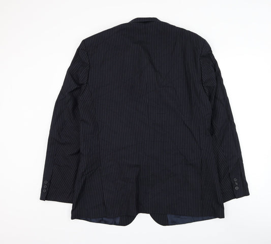 Daniel Drescott Mens Blue Striped Wool Jacket Suit Jacket Size 42