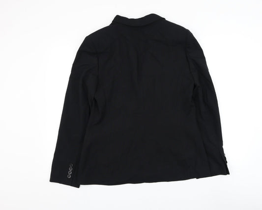 Debenhams Womens Black Jacket Blazer Size 14 Button