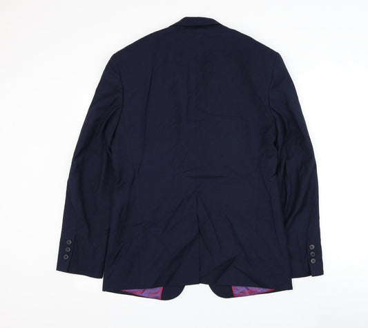 Stonebridge Mens Blue Polyester Jacket Suit Jacket Size 36