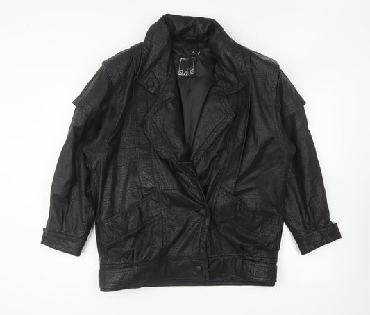 Stadick Womens Black Jacket Size 12 Button
