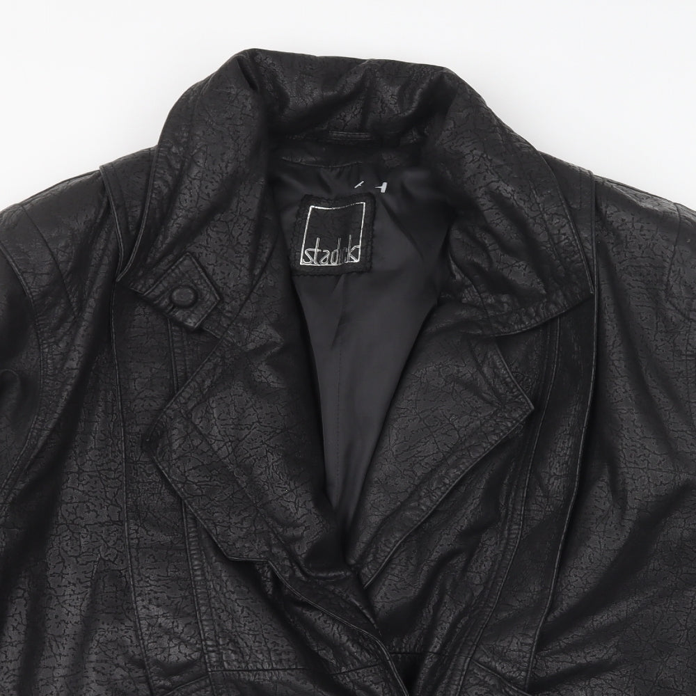 Stadick Womens Black Jacket Size 12 Button