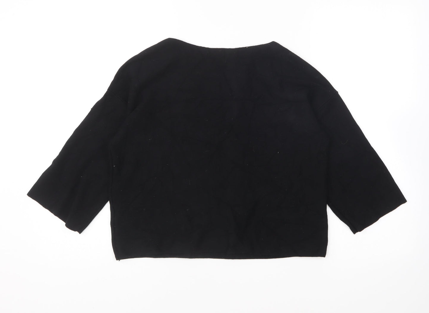 Definitions Womens Black Round Neck Acrylic Pullover Jumper Size 12