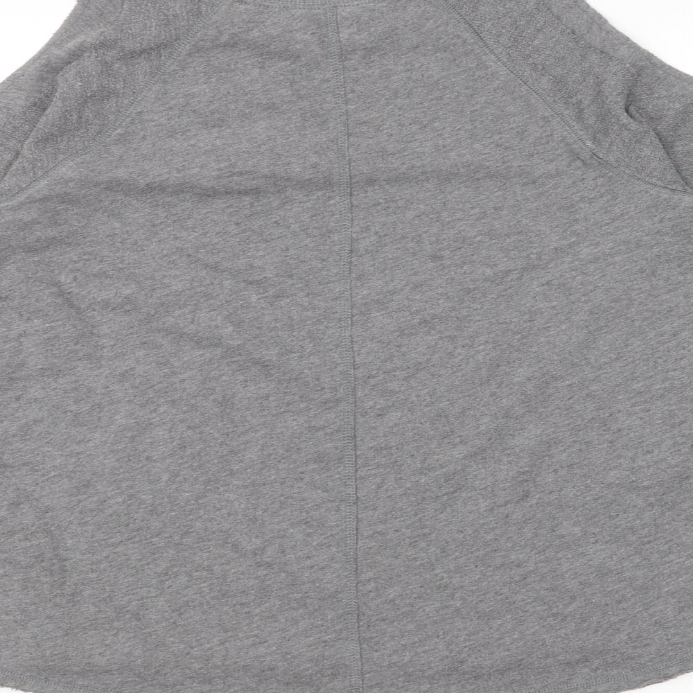 Hollister Womens Grey Round Neck Cotton Pullover Jumper Size M - Cold Shoulder