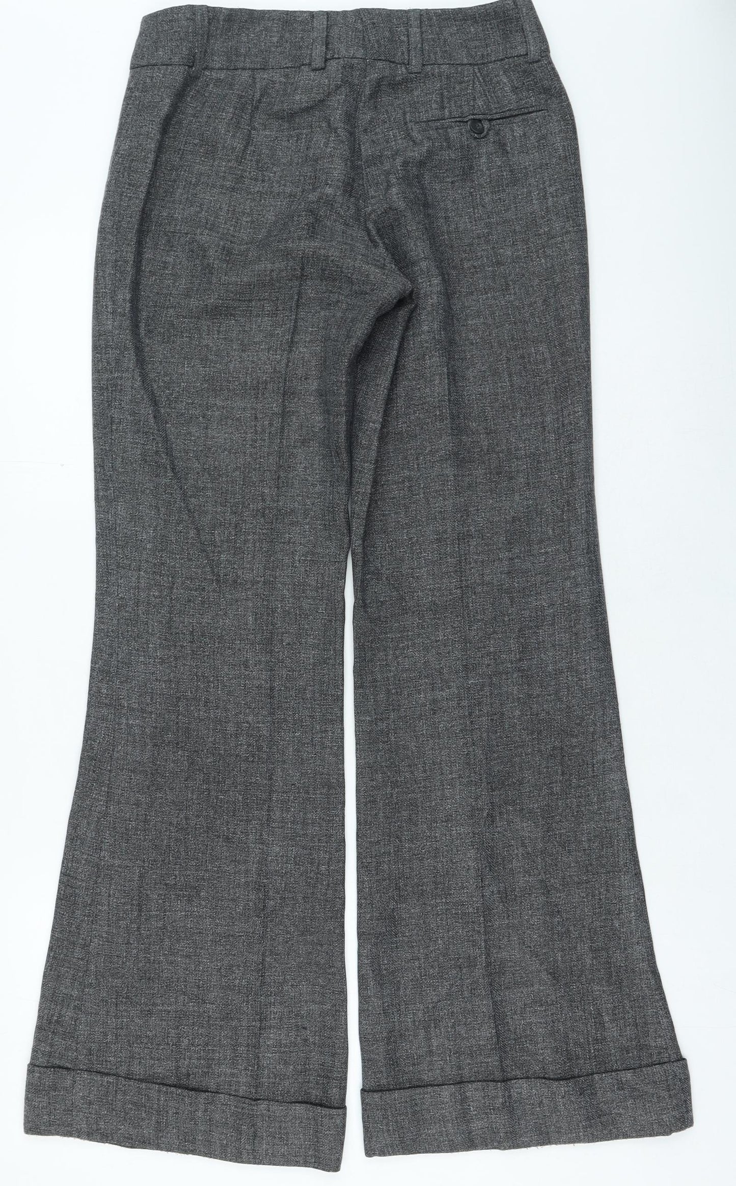 Hennes Womens Grey Polyester Trousers Size 38 in L27 in Regular Zip