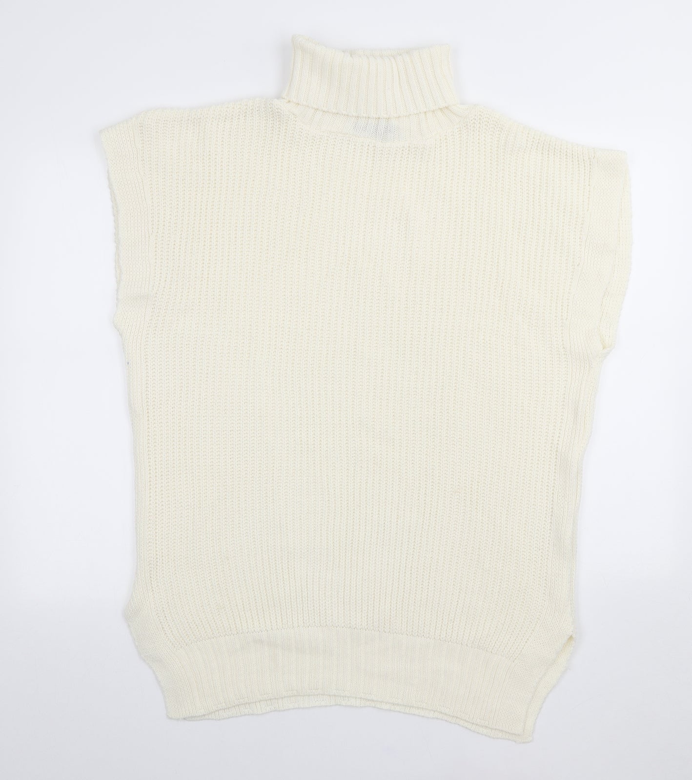 I SAW IT FIRST Womens Ivory Acrylic Jumper Dress Size S Roll Neck