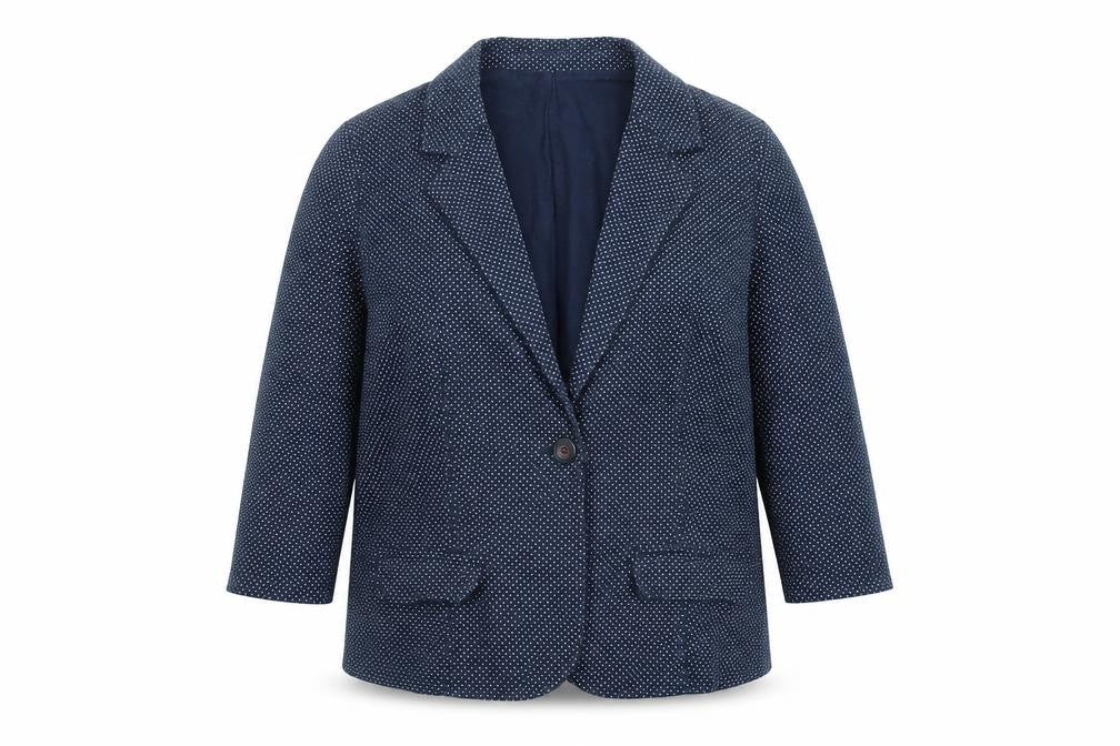 Marks and Spencer Womens Blue Polka Dot Jacket Blazer Size 14 Button