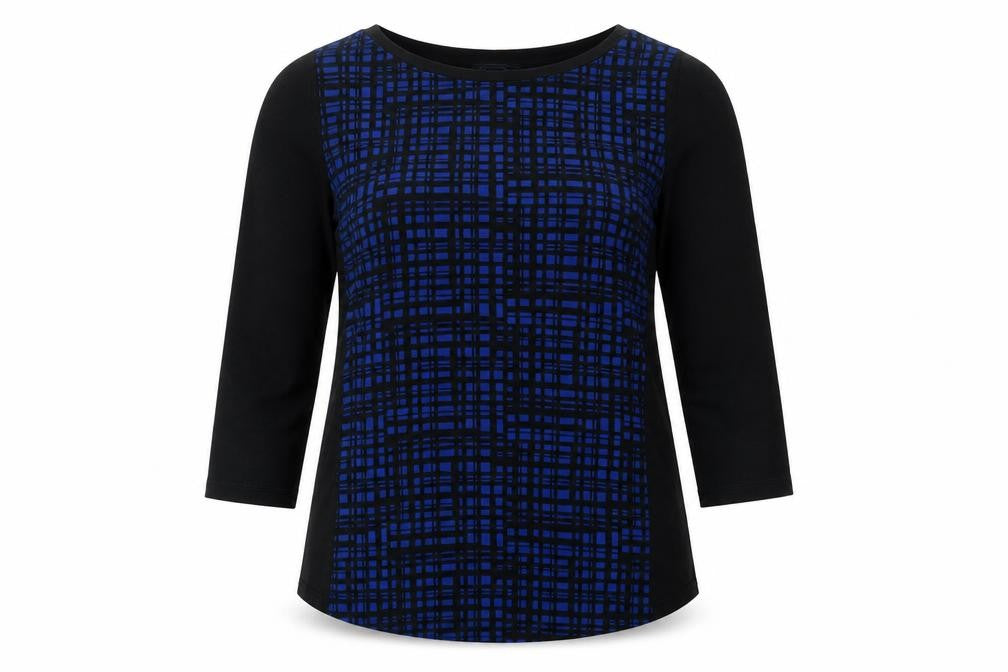 Marks and Spencer Womens Black Round Neck Geometric Viscose Pullover Jumper Size 12