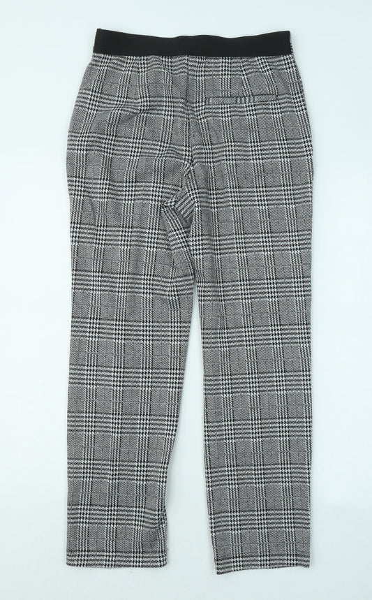 Papaya Womens Grey Plaid Polyester Trousers Size 8 L25 in Regular Zip