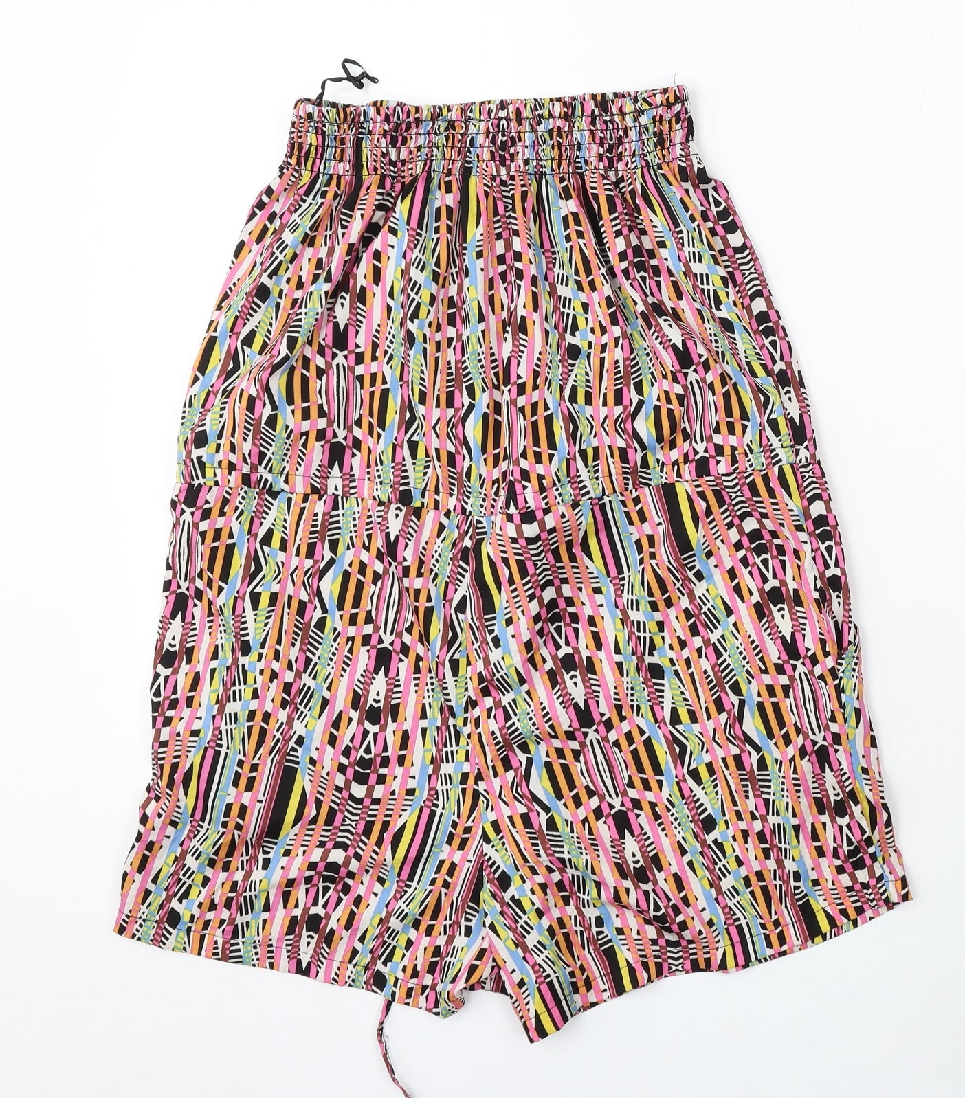 Ocean Club Womens Multicoloured Striped Polyester Bermuda Shorts Size 6 L4 in Regular Drawstring