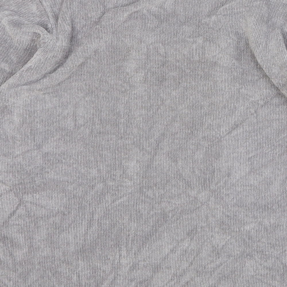 Annabelle Womens Grey Round Neck Floral Acrylic Pullover Jumper Size M