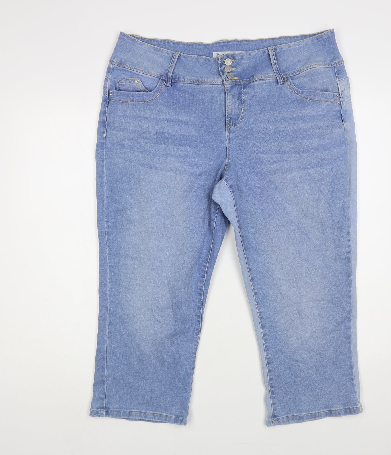 Royalty Womens Blue Cotton Cropped Jeans Size 38 in L21 in Regular Button
