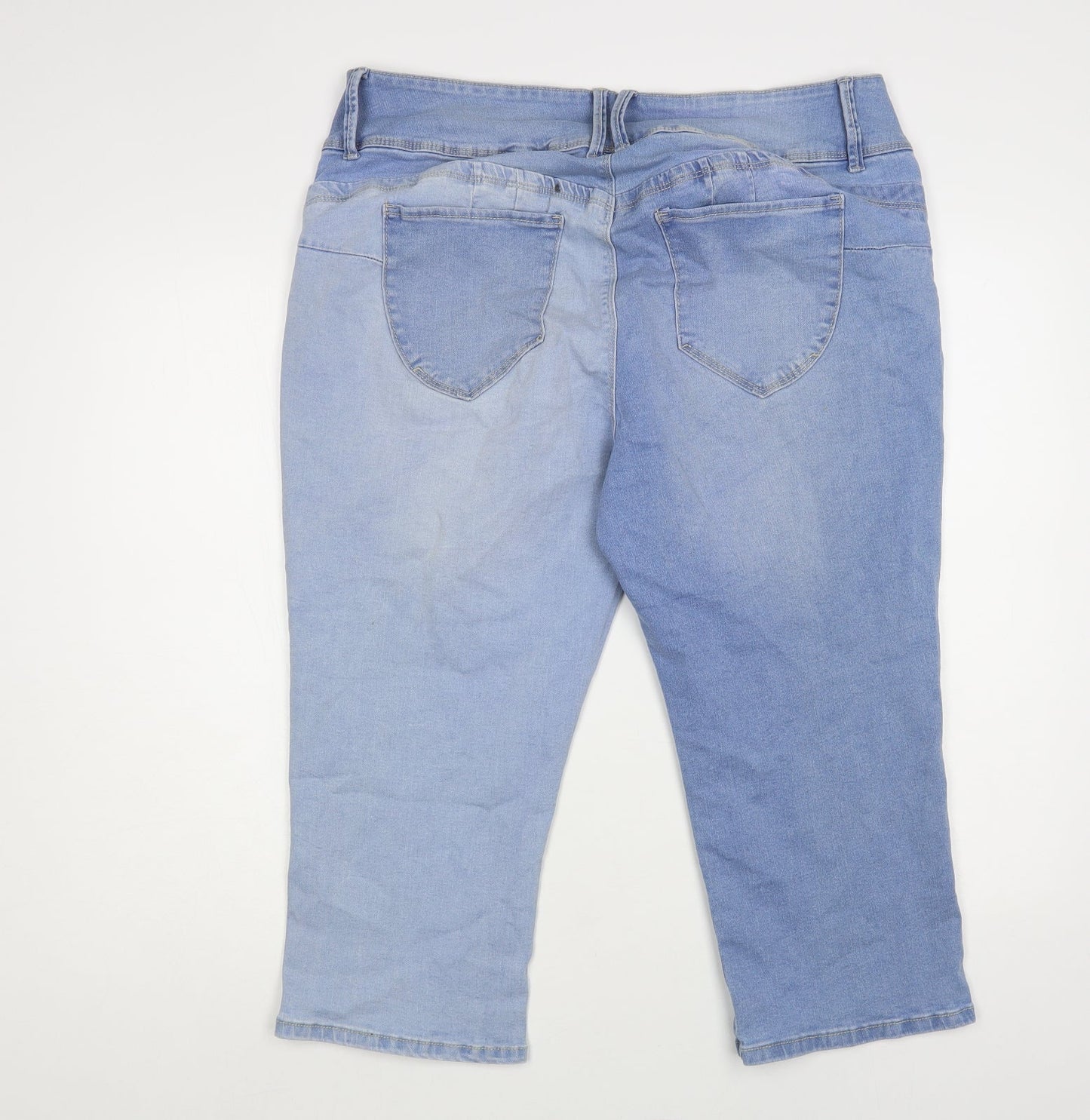 Royalty Womens Blue Cotton Cropped Jeans Size 38 in L21 in Regular Button