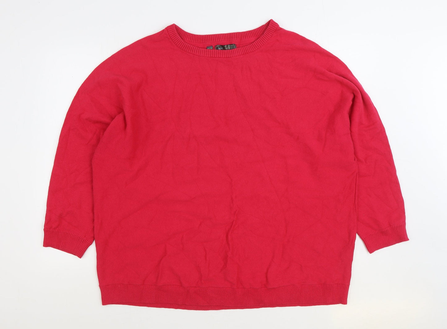 BPC Collection Womens Pink Round Neck Viscose Pullover Jumper Size 2XL
