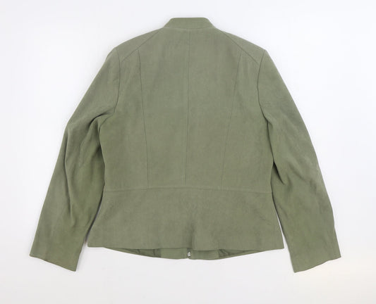 Preworn Womens Green Jacket Blazer Size 14 Zip