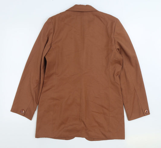 C&A Womens Brown Overcoat Coat Size 12 Button