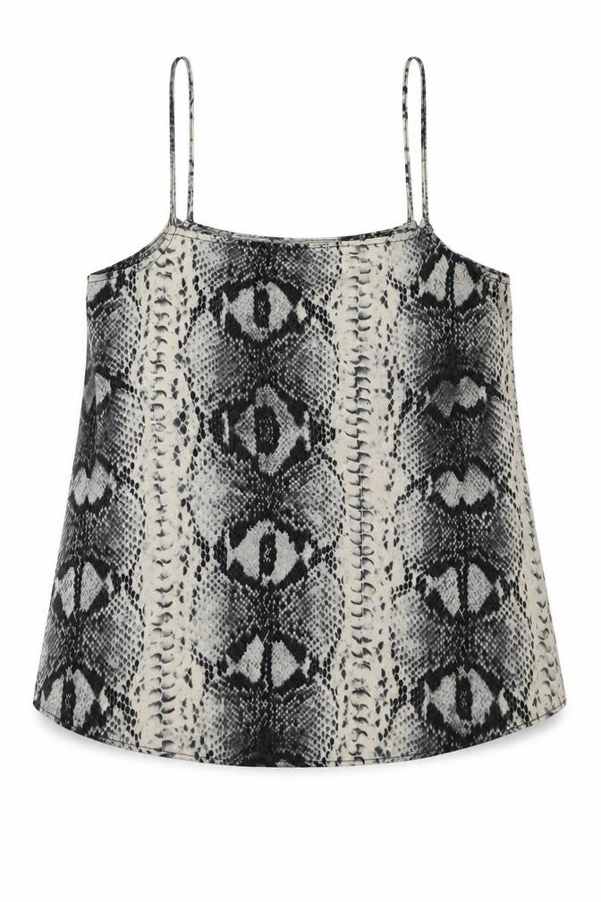 Topshop Womens Grey Animal Print Polyester Camisole Tank Size 8 Square Neck - Snake Print