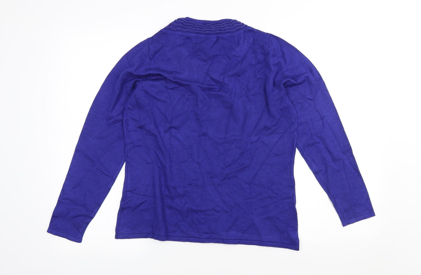 Bonmarché Womens Blue Scoop Neck Viscose Pullover Jumper Size S