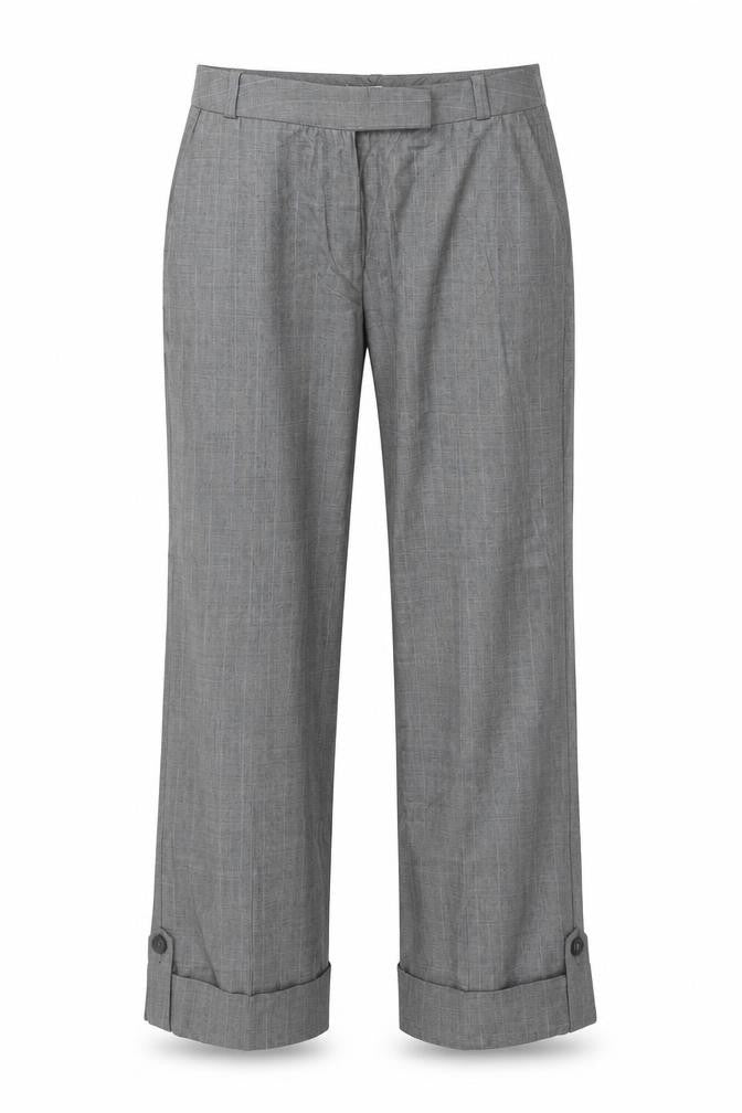 NEXT Womens Grey Viscose Trousers Size 8 L24 in Regular Zip