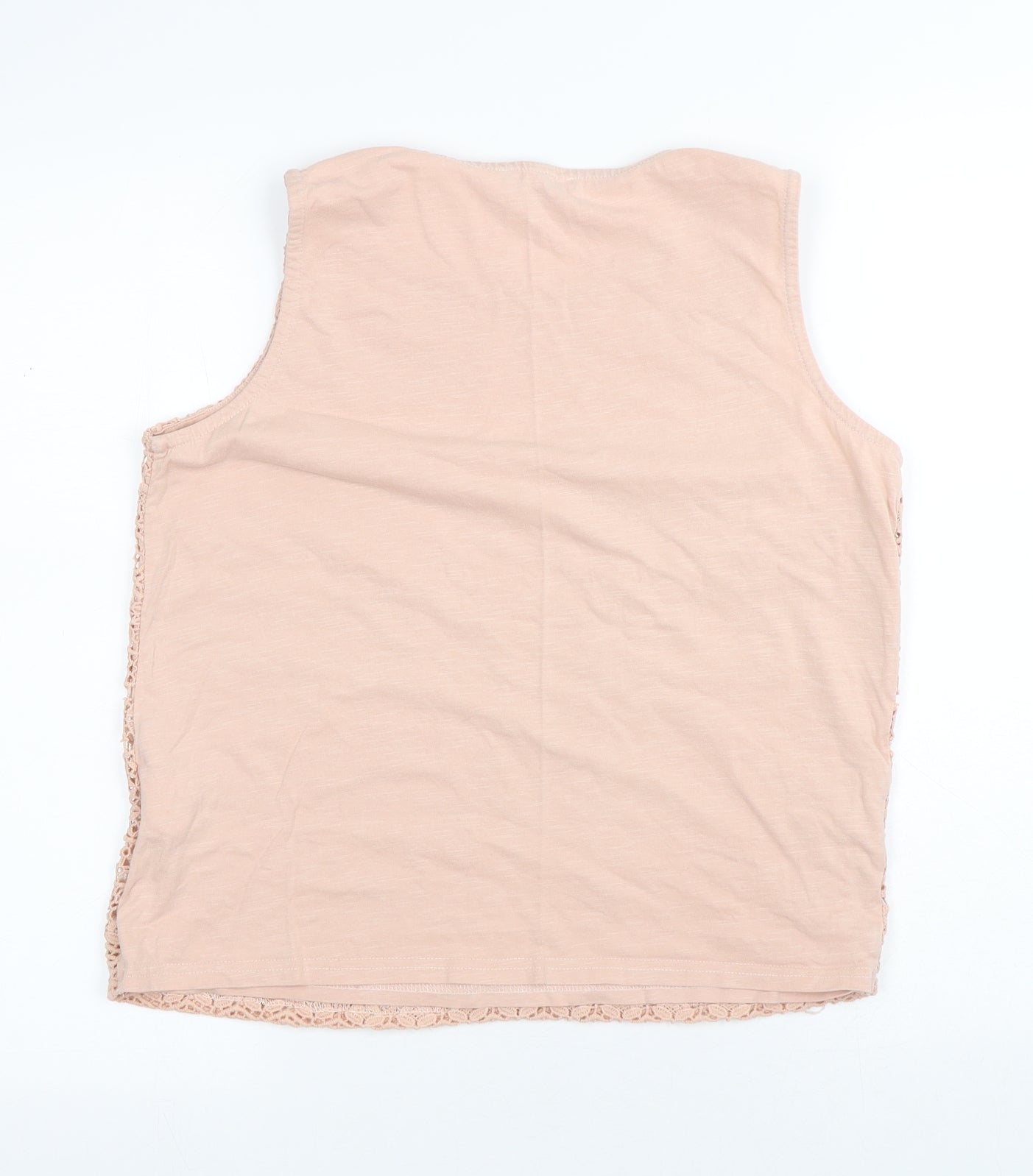 Intuition Womens Pink Floral Cotton Basic Tank Size 14 Round Neck