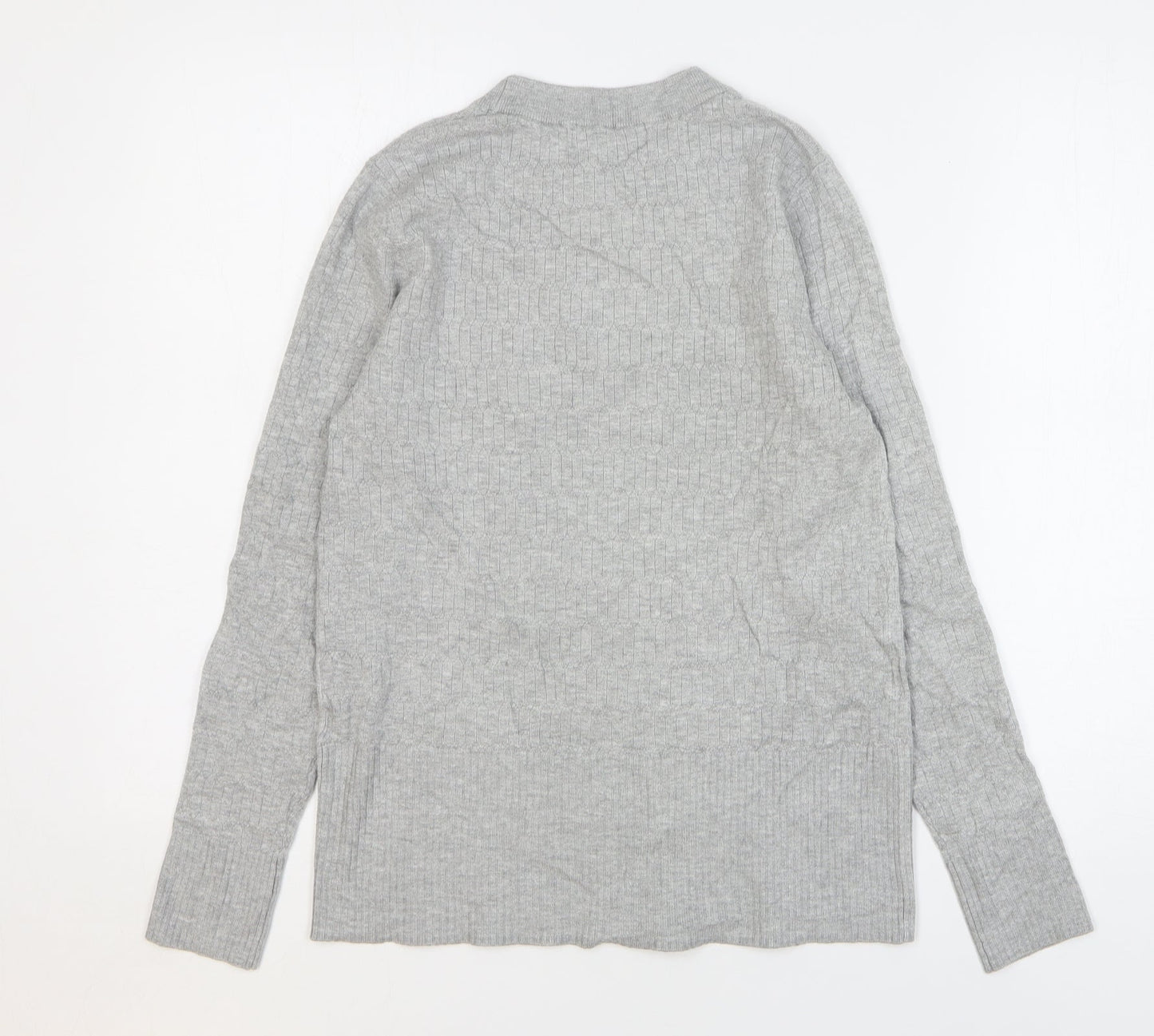 Marks and Spencer Womens Grey Round Neck Viscose Pullover Jumper Size 12