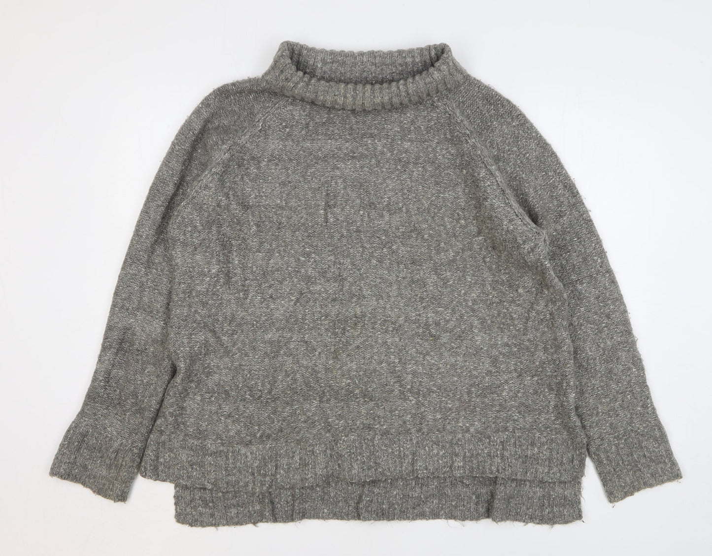 H&M Womens Grey Round Neck Acrylic Pullover Jumper Size M