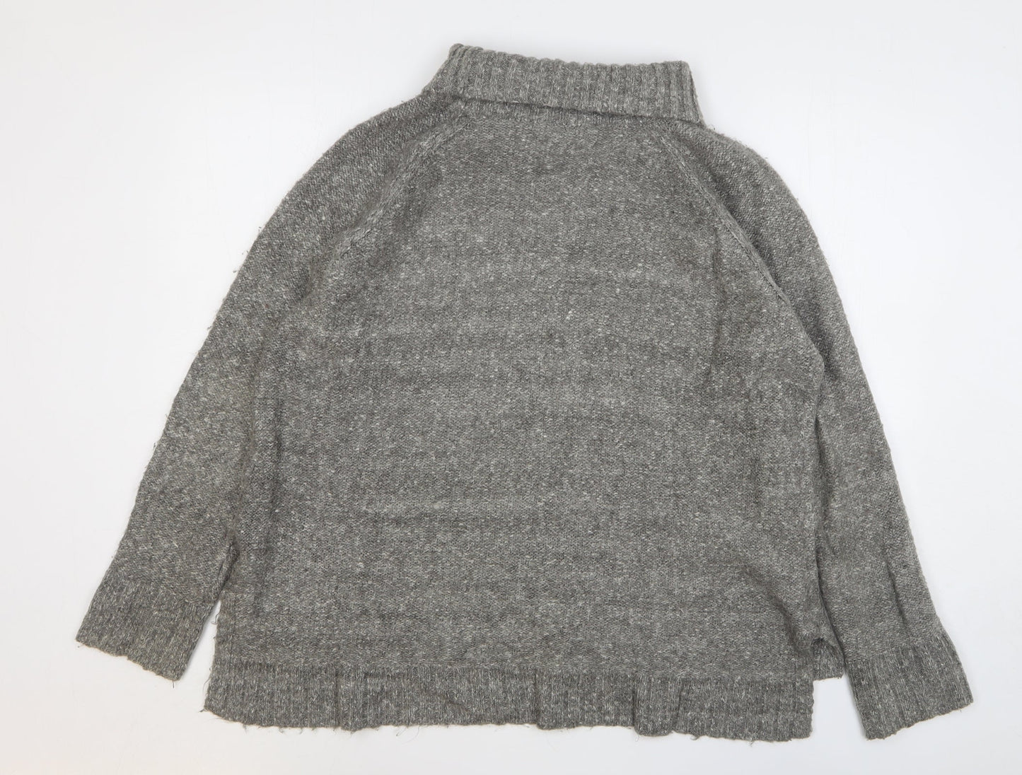 H&M Womens Grey Round Neck Acrylic Pullover Jumper Size M