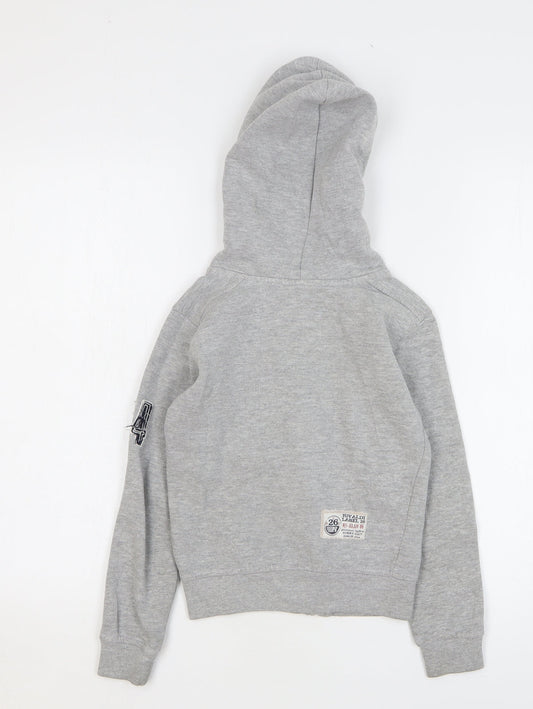 Rivaldi Boys Grey Cotton Full Zip Hoodie Size 6 Years Zip