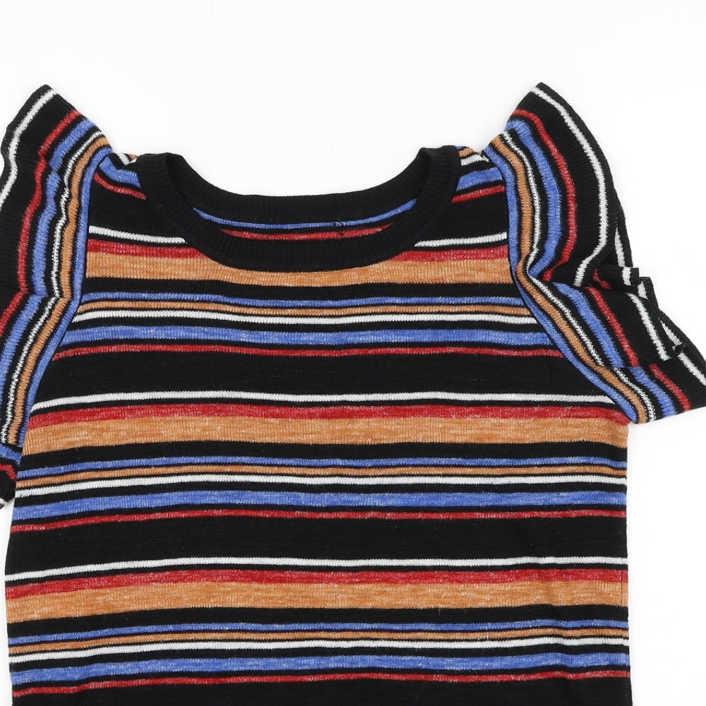 NEXT Womens Multicoloured Round Neck Striped Acrylic Pullover Jumper Size 12