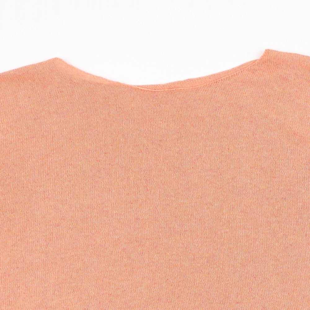 Preworn Womens Pink Boat Neck Polyester Pullover Jumper Size XL
