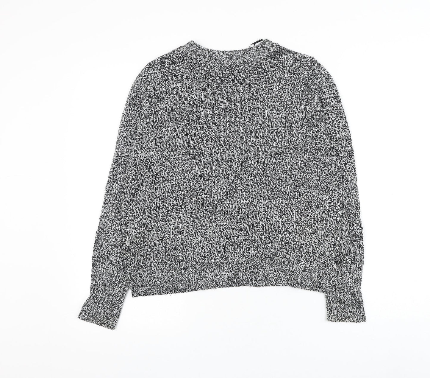 H&M Womens Grey Round Neck Acrylic Pullover Jumper Size S