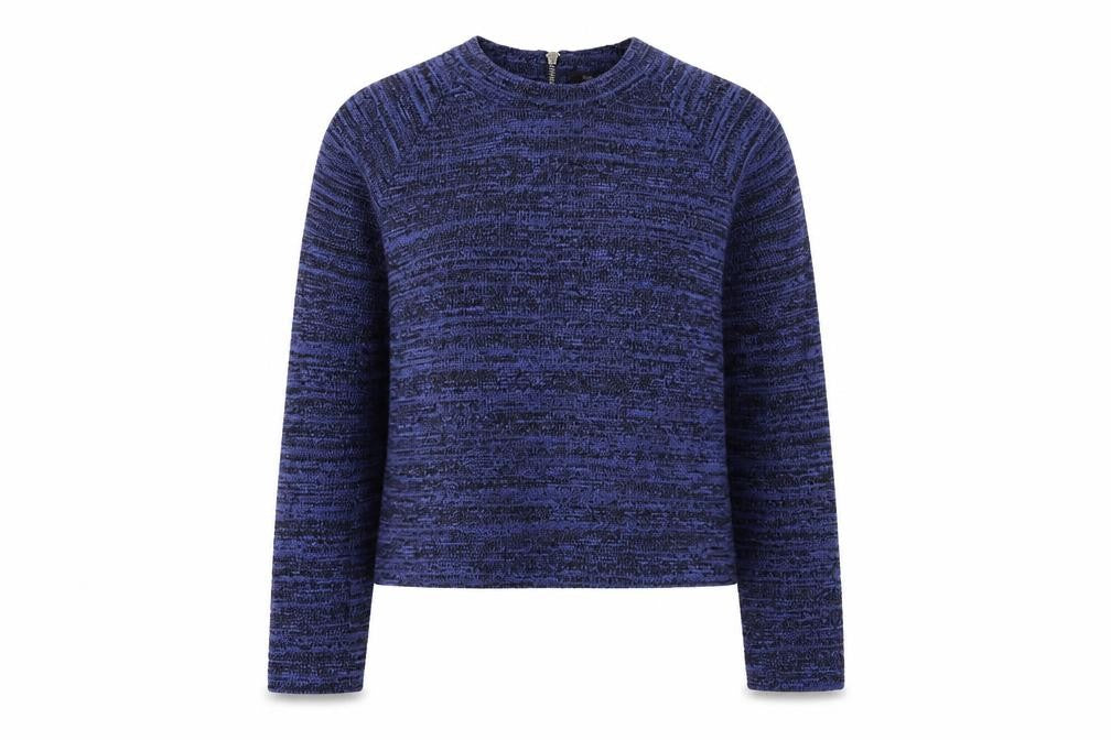 Marks and Spencer Womens Blue Round Neck Polyester Pullover Jumper Size 16