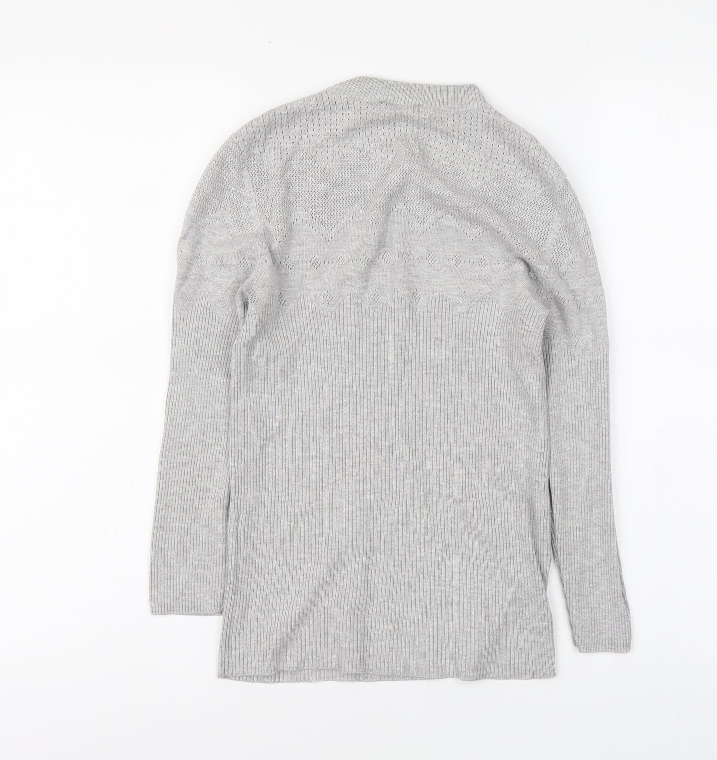Warehouse Womens Grey High Neck Viscose Pullover Jumper Size 10