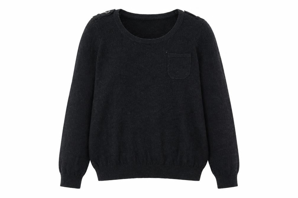 Marks and Spencer Womens Grey Round Neck Viscose Pullover Jumper Size 14