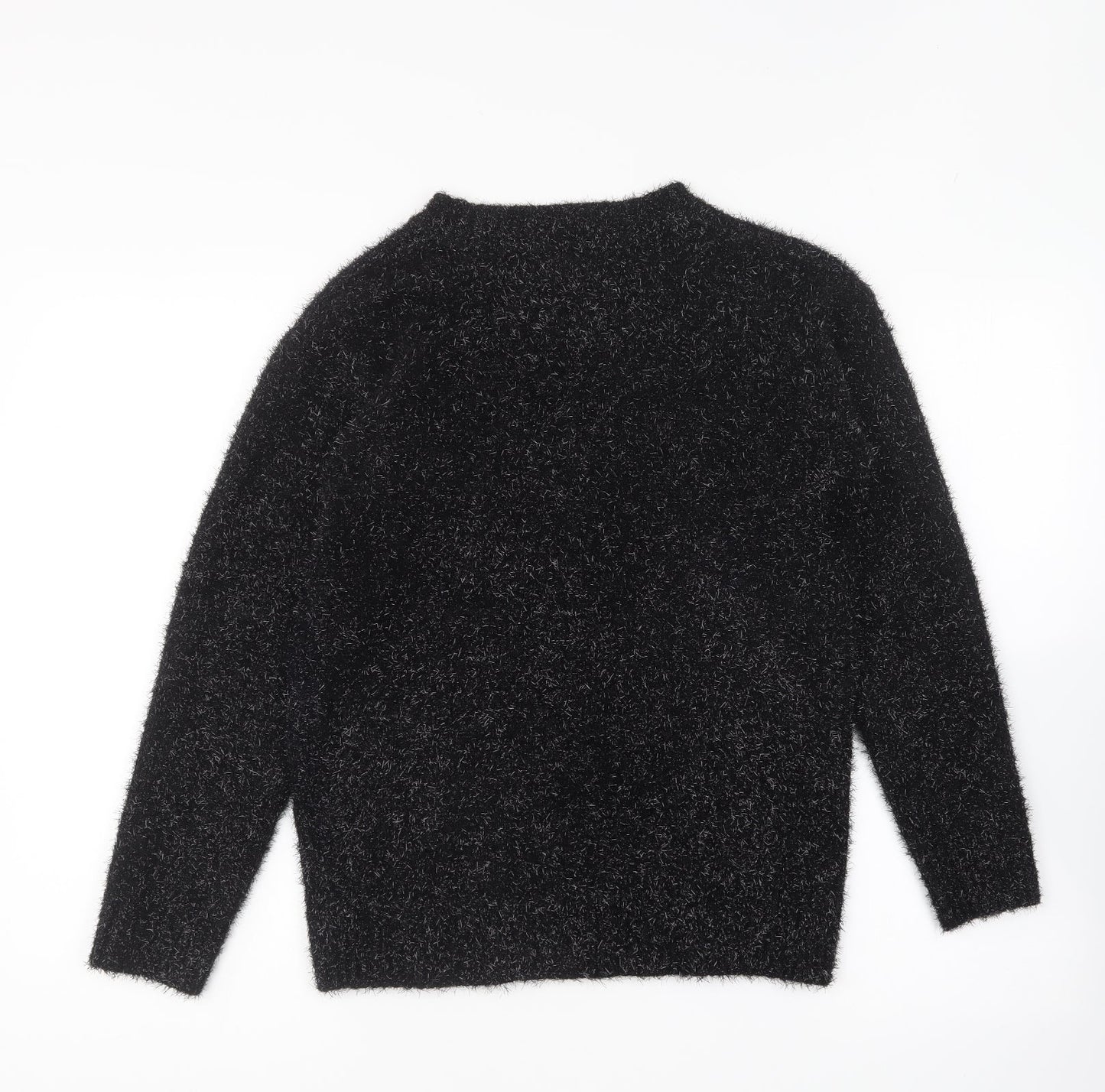 NEXT Womens Black Round Neck Acrylic Pullover Jumper Size S