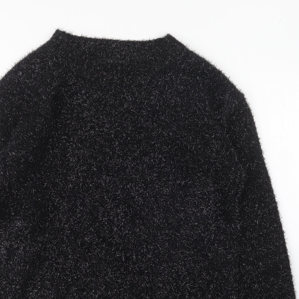 NEXT Womens Black Round Neck Acrylic Pullover Jumper Size S
