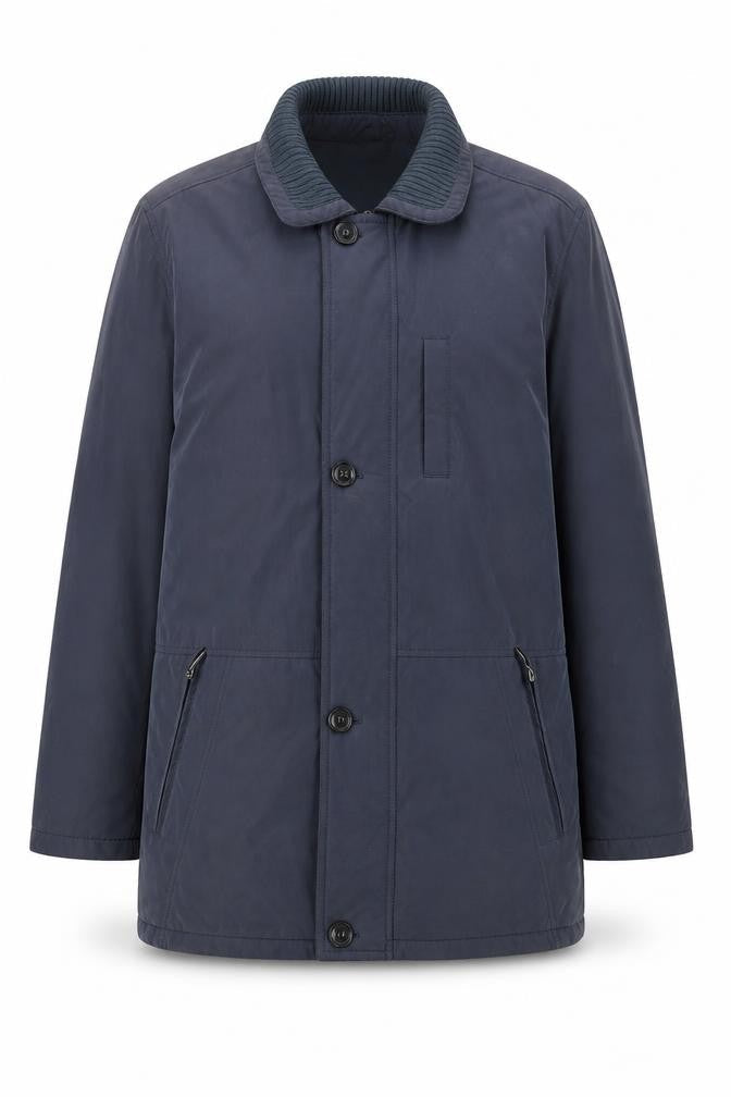 EWM Womens Blue Overcoat Coat Size L Button