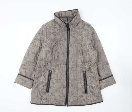 Damart Womens Grey Animal Print Jacket Zip