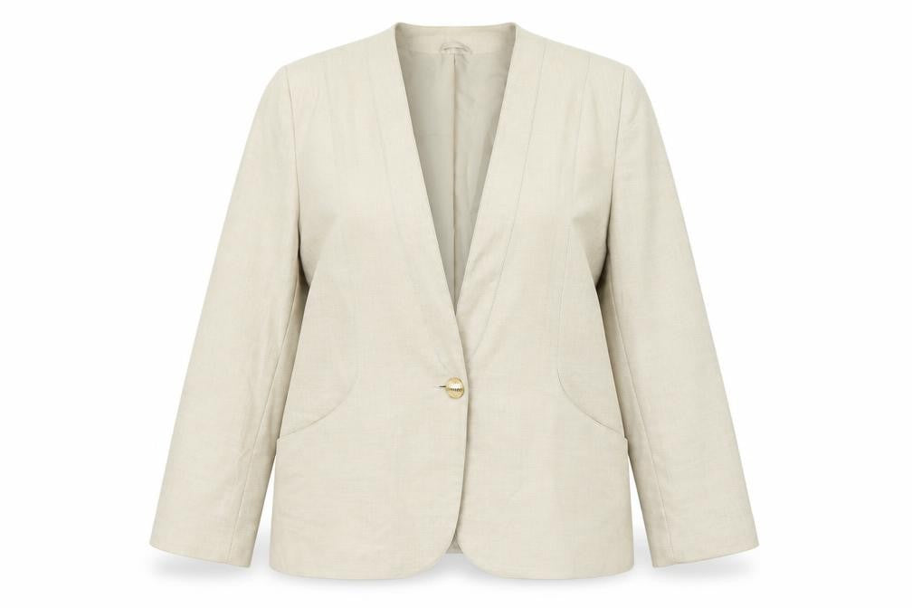 Essence Womens Beige Jacket Size 18 Button