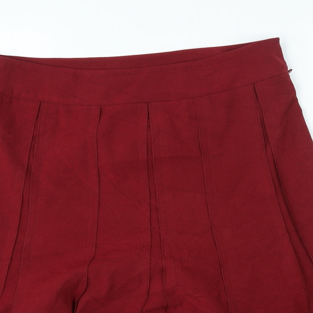 BHS Womens Red Polyester Trumpet Skirt Size 30 Zip