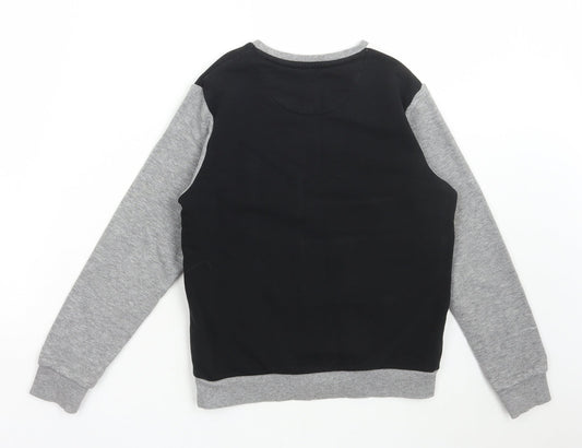 Marks and Spencer Boys Multicoloured Colourblock Cotton Pullover Sweatshirt Size 9-10 Years Pullover