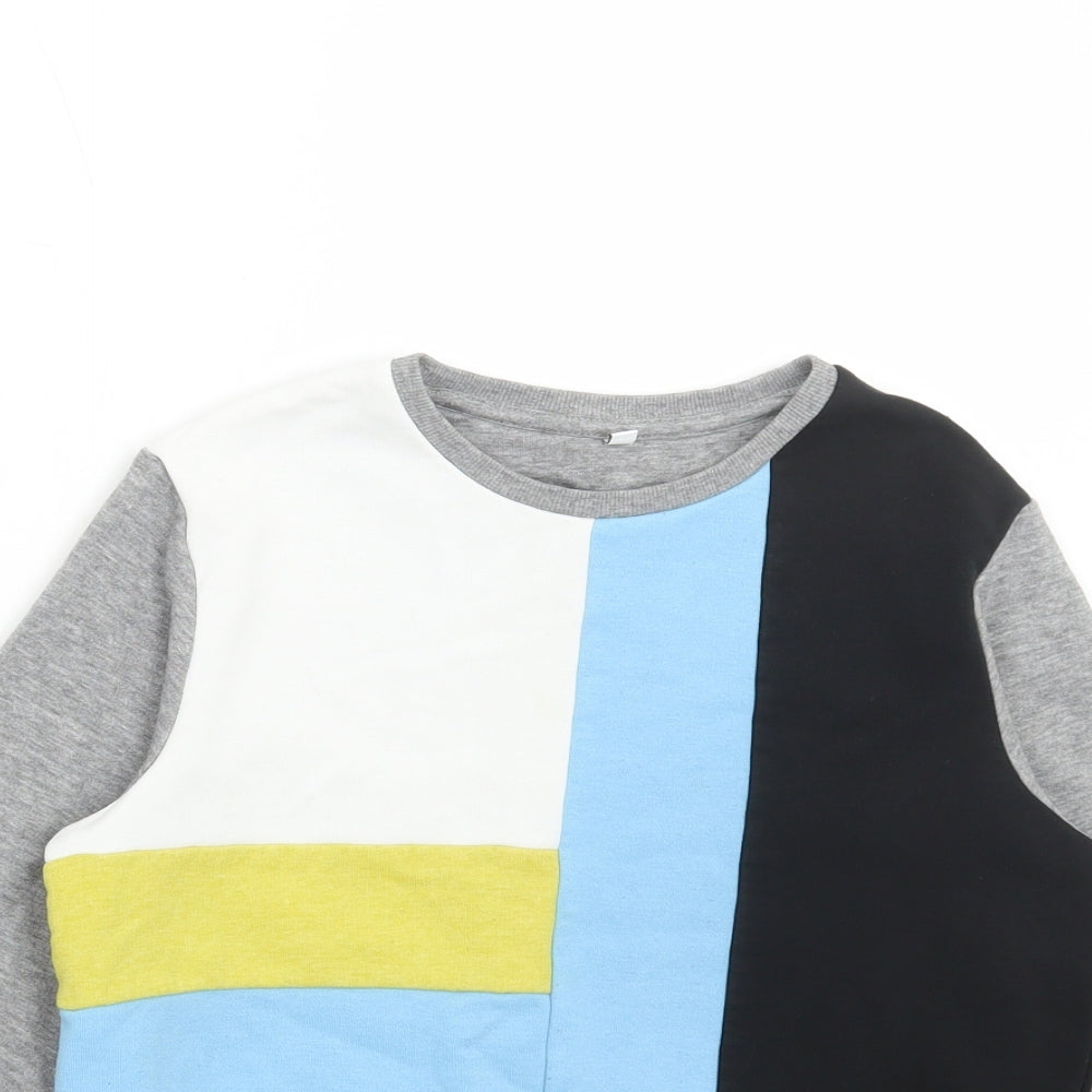 Marks and Spencer Boys Multicoloured Colourblock Cotton Pullover Sweatshirt Size 9-10 Years Pullover